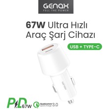 Genax 67W USB Pd Araç Hızlı Güç Şarj Cihazı