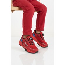 Promax Kırmızı Misina Bağcıklı Fileli Hafif Erkek Çocuk Spor Ayakkabı 2036 F