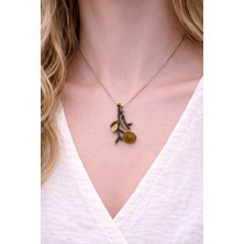 Doğaltaş Sarı Safir Taşı Gümüş Kolye (Özel Seri)