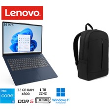 Lenovo ıdeapad Slim 3 Intel Core I5-13420H 32GB 1tb SSD 16" Wuxga IPS W11 Pro 83K2001RTR+DUDDI Çanta