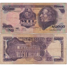Banknoting Uruguay 1000 Peso 1992 Temiz.