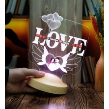 Sevgilambası Love Yazılı LED Lamba Çok Renkli Kişiye Özel Romantik Hediye 25cm x 17cm Sevgililer Günü İçin