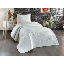 Çeyiz Diyarı Ultrasonik Kapitoneli Yatak Örtüsü Krem Desenli Pamuk Kumaş 180 x 250 cm