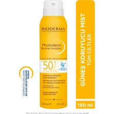 Bioderma Photoderm Sun Mist SPF 50+ - Tüm Cilt Tiplerine Uygun, Suya Dayanıklı, Şeffaf Sprey Güneş Koruyucu, Yaz İçin İdeal, 150 ml
