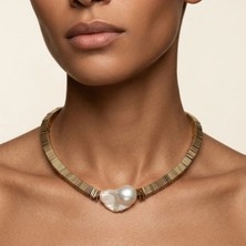 THEIA GemWorks Echo - Hematit & Barok İnci Kolye