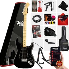 Midex RPH-40BK-ST Full Black Elektro Gitar Seti HSH Manyetik Maple Klavye Üst Kalite