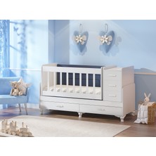 Temosan Beyaz Sallanan Büyüyen Beşik Uyku Setli Suntalam Malzemeden Tekerleksiz Tasarım