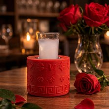 Mottopi Tek Kadeh Ehlikeyf Kilim Motifli Termojelli Soğutucu, Paslanmaz Çelik,Kilim Desenli Kırmızı