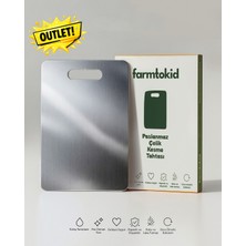 Farmtokid Paslanmaz Çelik Kesme Tahtası  20X30CM 304 Kalite - Outlet Ürün