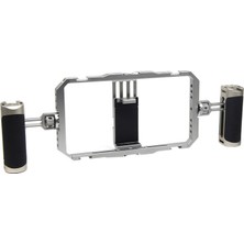 Gdx Phn-08 Profesyonel Video Rig Çift Tutacaklı Metal Telefon Kafesi Vlog Ekipmanı