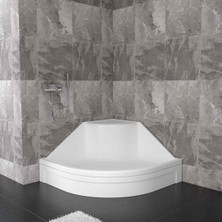 Sırduş 120X120X22 Oval Yüksek Oturmalı Duş Teknesi