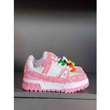 Evlium Pembe Platform Topuklu Spor Ayakkabı Kadın