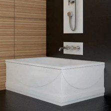Sırduş 140X75X55 Düz Oturmalı Küvet, Beyaz