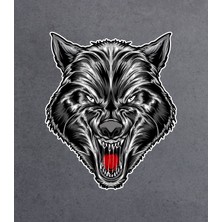 Sticker Dizayn Siyah Kurt Wolf Sticker - Araba Oto Motosiklet Karavan Cam Sticker - 00264