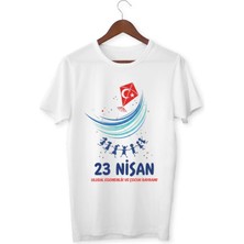 Alpşan Ticaret 23 Nisan Çocuk Tişörtü Kız Erkek Beyaz Çocuk Tshirt 23 Nisan