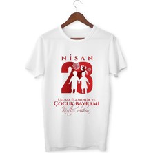 Alpşan Ticaret 23 Nisan Çocuk Tişörtü Kız Erkek Beyaz Çocuk Tshirt 23 Nisan