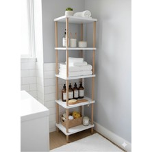 Peka Çevir Kur Banyo Düzenleyici 5 Raflı Banyo Dolabı Çok Amaçlı Dolap Geniş Kitaplık Mutfak Rafı