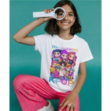Alpşan Ticaret K-Pop Demon Hunters Baskılı Çocuk Tişört Huntrix Çocuk T-Shirt