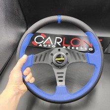 Carlone Momo Spor Direksiyon 32CM Mavi Siyah-Yarış Spor Direksiyonu