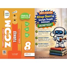 Günay Yayınları 8. Sınıf Türkçe Zoom Soru Bankası + 199 Tl Seviye Tespit ve Kitap Öneri Asistanı Hediye (Yeni Baskı)