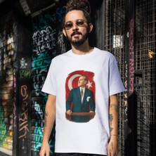 Alpşan Ticaret 10 Kasım Atatürk Baskılı Tişört Atatürk ve Türk Bayraklı 10 Kasım T-Shirt