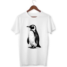 Alpşan Ticaret Penguen Baskılı Çocuk Yetişkin Tişört Penguen T-Shirt