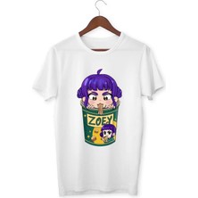 Alpşan Ticaret Huntrix Anime Tişört Zoey Karakterli Kız Çocuk Beyaz Tişört
