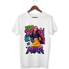 Alpşan Ticaret Huntrix Anime Tişört Mira Karakterli Kız Çocuk Beyaz Tişört