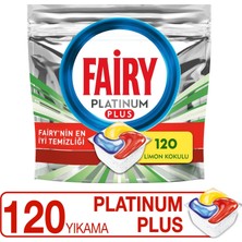 120'li Fairy Platinum Plus Bulaşık Makinası Deterjanı Tableti Limon Kokulu Etkili Form