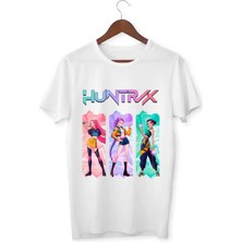 Alpşan Ticaret Huntrix Anime Tişört - Rumi Mira Zoey Karakterli Kız Çocuk Beyaz Tişört