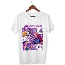 Alpşan Ticaret Huntrix Anime Tişört - Rumi Mira Zoey Karakterli Kız Çocuk Beyaz Tişört