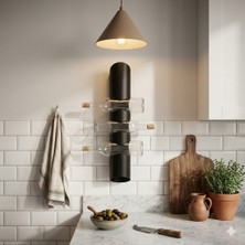 Rack And Cork - Modern Metal Şişe Rafı - Dikey 3 Şişelik Stand - Minimalist Ev Dekoru