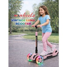 Nunu Cool Wheels Luna 3 Tekerlekli Çocuk Scooter LED Işıklı Tekerlek Katlanabilir Scooter +3 Yaş