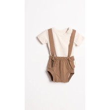 Lucky Baby Kids Zıbınlı Kahve Şort Takım