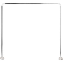 Banio Home - Krom Köşeli (L) ve (U) Banyo Perde Askısı - Duş Borusu (80*80*80 Cm)