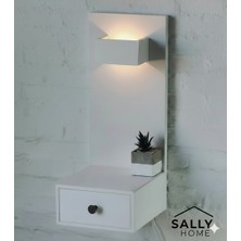 Sally Home Işıklı Yatak Yanı Ünitesi - Askılı Komodin ve Aplik Raf