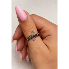 Didemmce Stres Yüzüğü, Rahatlatıcı, Anksiyete Azaltıcı, Dönen Boncuklu, Ayarlanabilir Çelik Yüzük