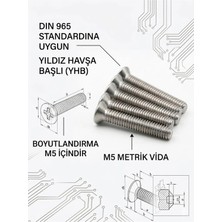 Cıvata Deposu Dın 965 M5X8 Ysb Metrik Vida 100 Adet