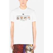 Dolce & Gabbana Cotton T-Shirt With Tiger Print