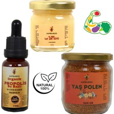Apimed Yaş POLEN(300GR)+ARI SÜTÜ(40GR)+PROPOLİS Su BAZLI(20ML) Efsane Paket