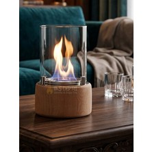 Taş Devri Kora Model Masaüstü Dumansız Şömine Doğal Ahşap Gövde 15X22 cm - Starkim