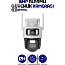Enshall 6MP Ultra Hd Gece Görüşlü Çift Lensli Hareket Takipli Alarmlı Dış Mekan Ip Güvenlik Kamerası