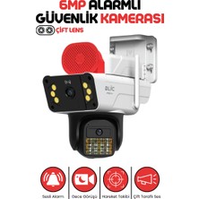 Enshall BLM94 6MP Ultra Hd Alarmlı Suya Dayanıklı Çift Lensli 2.4 G İp Dış Mekan Güvenlik Kamerası