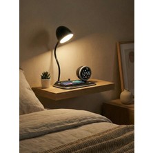 S-Link SL-CW21 Siyah Telefon Uyumlu Fast Şarj 15W Ayarlanabilir LED Işıklı  Masa Lambası