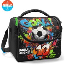 Coral High Kids Siyah Goal Desenli Thermo Beslenme Çantası 37153