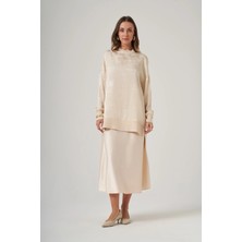 Nuss 3013 Jakar Detay Tunik - Krem