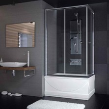 Sırduş 120X80 Sır-Lüks Düz Küvet Üstü Duşakabin Slk-11