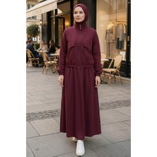 İlkimay.com Cep Detaylı Fermuarlı Ikili Takım 1697 - Bordo