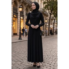 İlkimay.com Şal Bağlamalı Elbise 1691 - Siyah