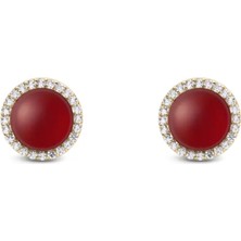 Daniel Wellington Audrey Earrings Red Agathe Gold